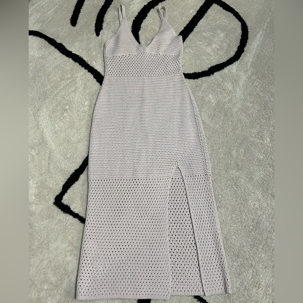Crochet Midi Dress with Slit